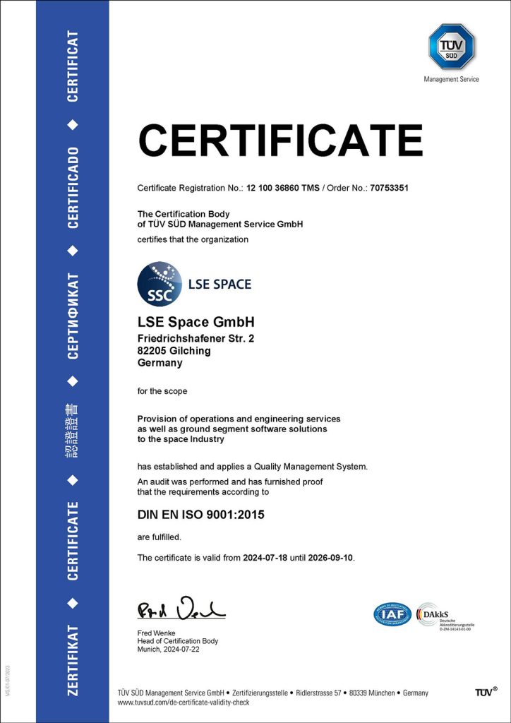 LSE Space ISO Certification